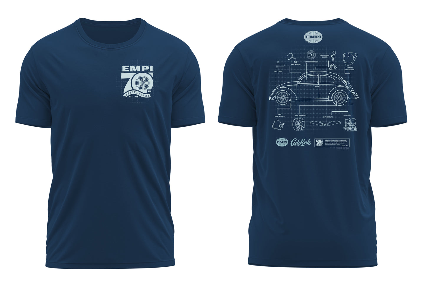 Cal-look Blueprint T-shirt - Navy