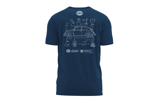 Cal-look Blueprint T-shirt - Navy