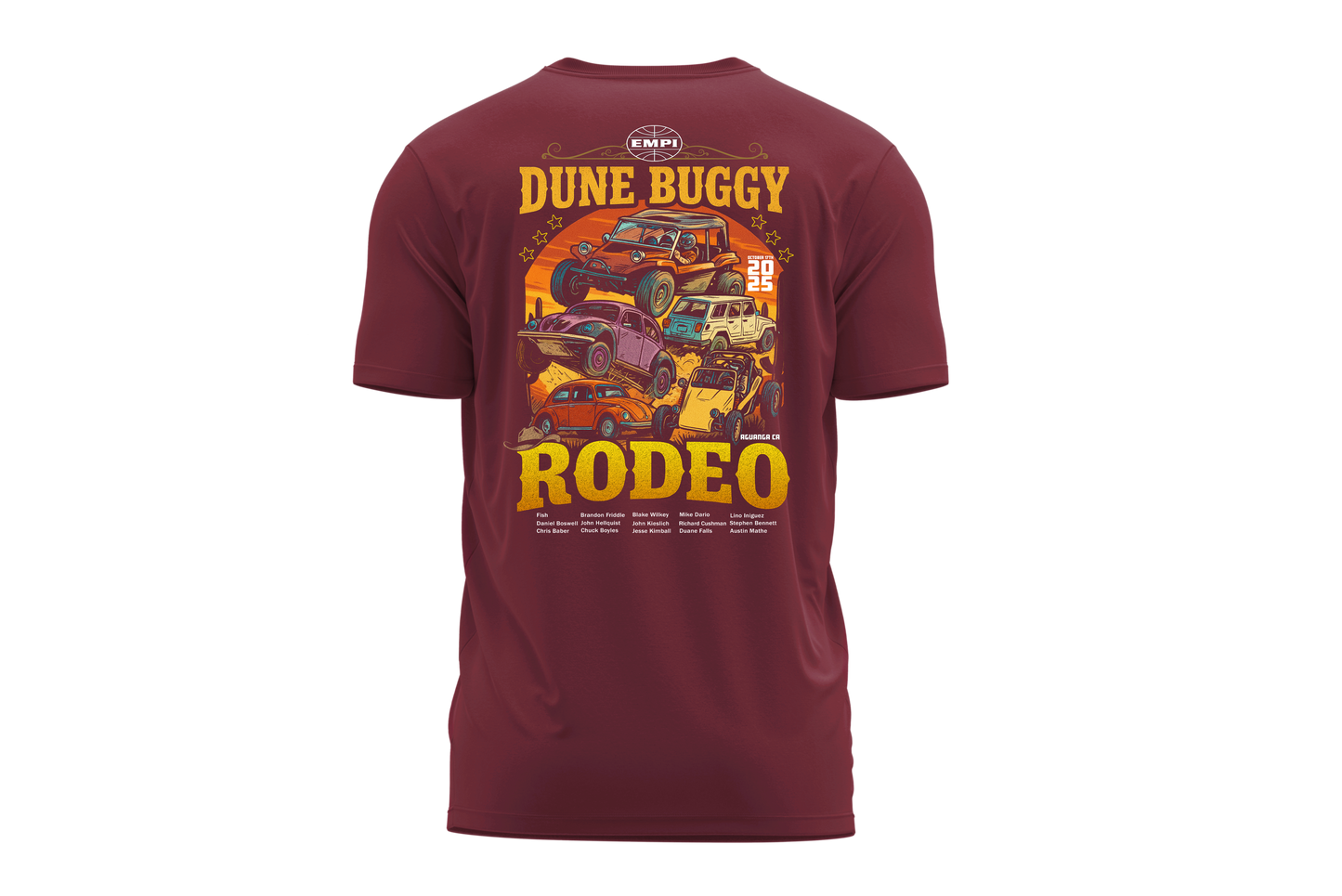 Dune Buggy Rodeo T-Shirt, Oxblood